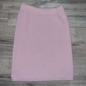 Prima Donna knit skirt warm winter sparkly glitter knit baby pink and silver y2k